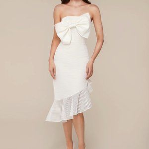 NWT Anne Barge Bridal Stand By Me Little White Dress Sz Med Strapless Midi